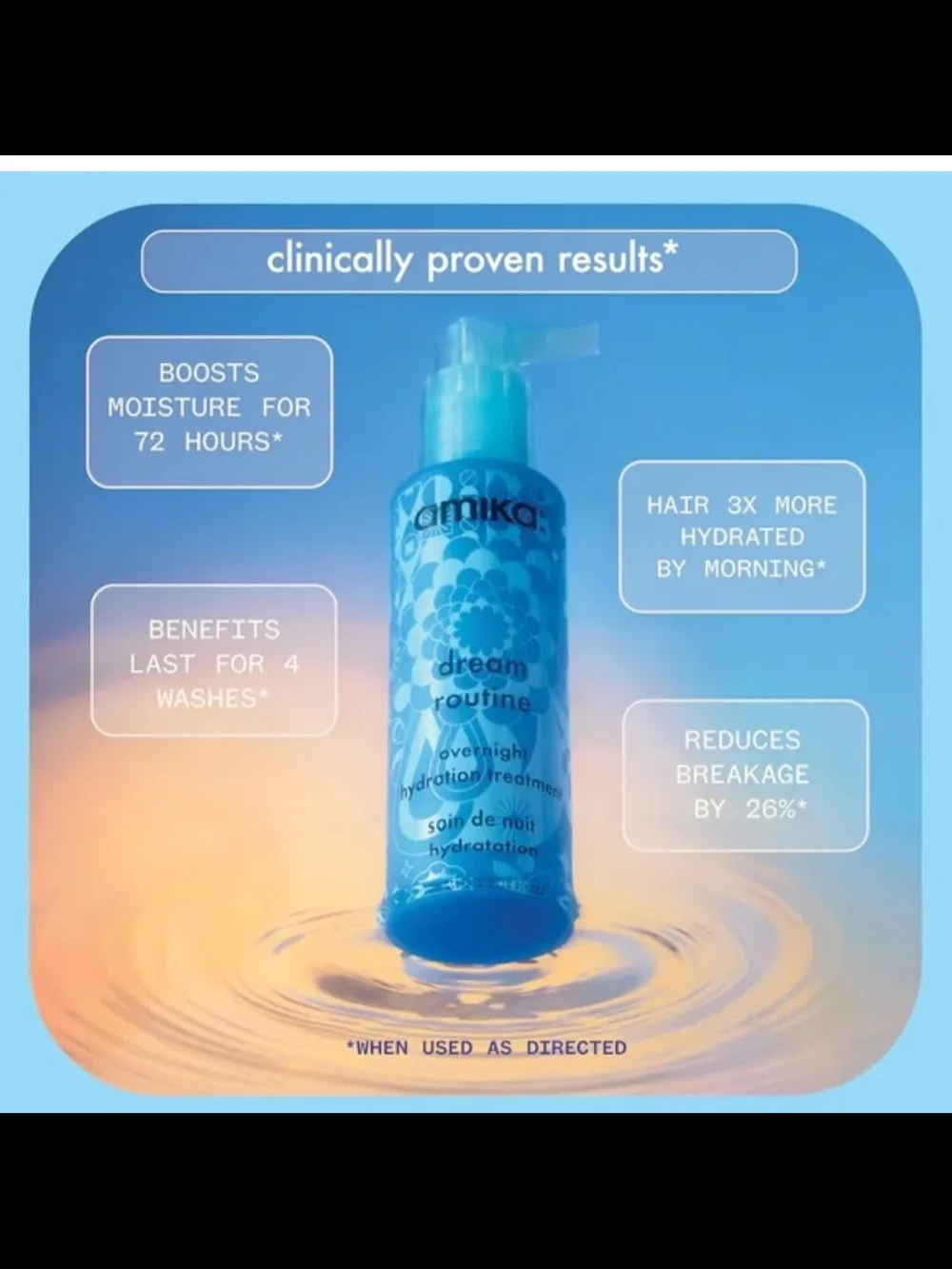 amika Dream Routine Overnight Hydration Treatment Travel Size- NEW